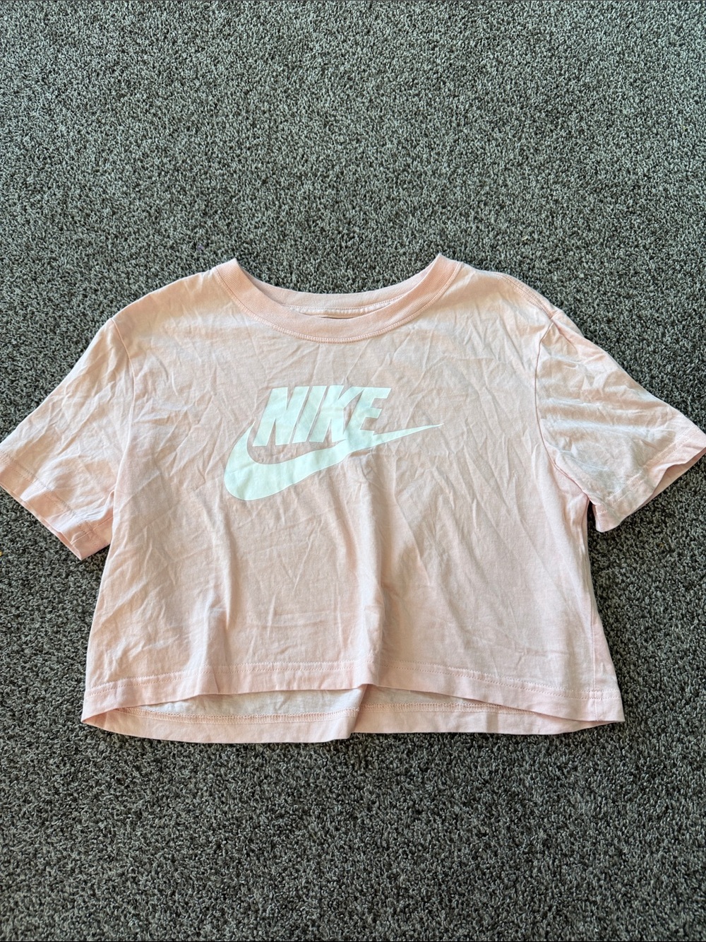 Nike Light Pink Cropped Logo Tee